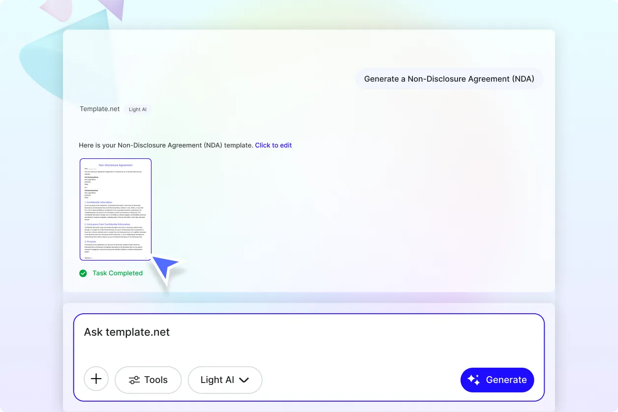 Free AI NDA Generator Online, AI Non Disclosure Agreement Maker